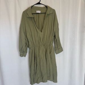 ASOS Curve Sage Green Long Sleeve Dress